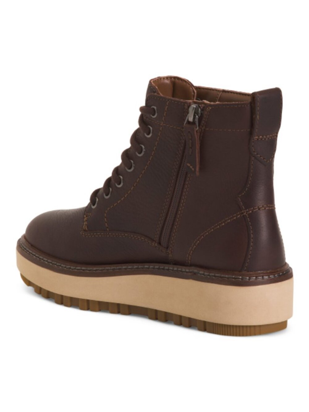 CLARKS Leather Oriannaw Lace Comfort Boots - Picture 2 of 4